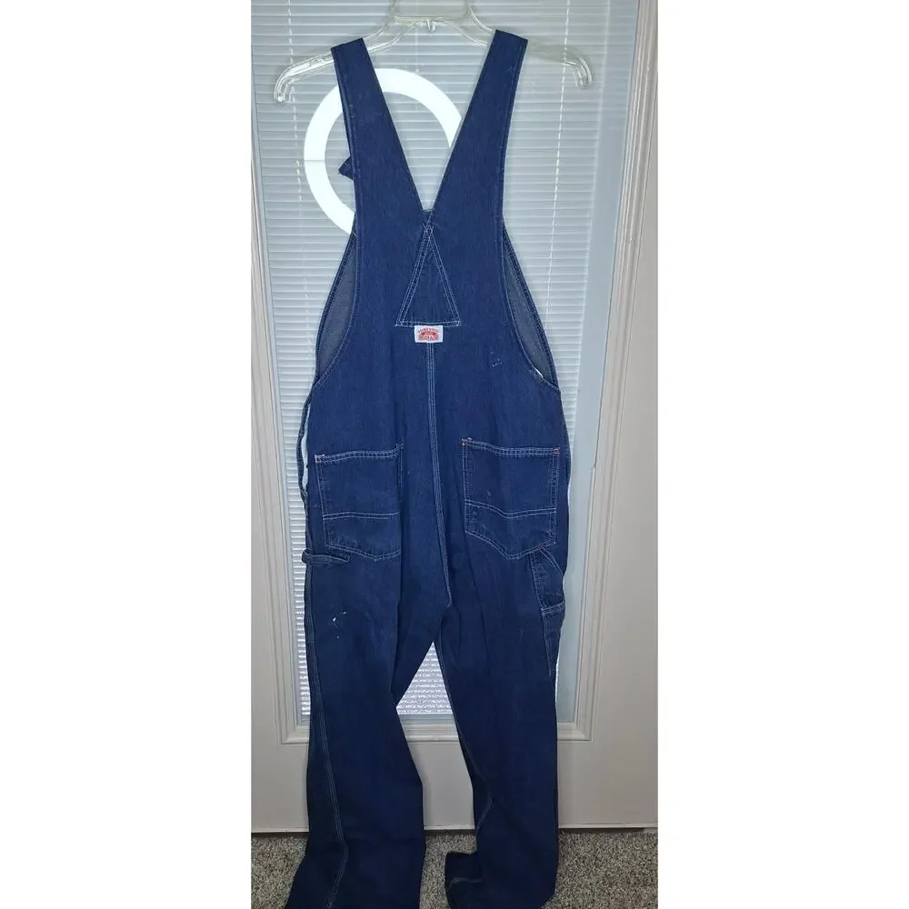 Vintage Round House Mens Denim Overalls Bibs 38x29